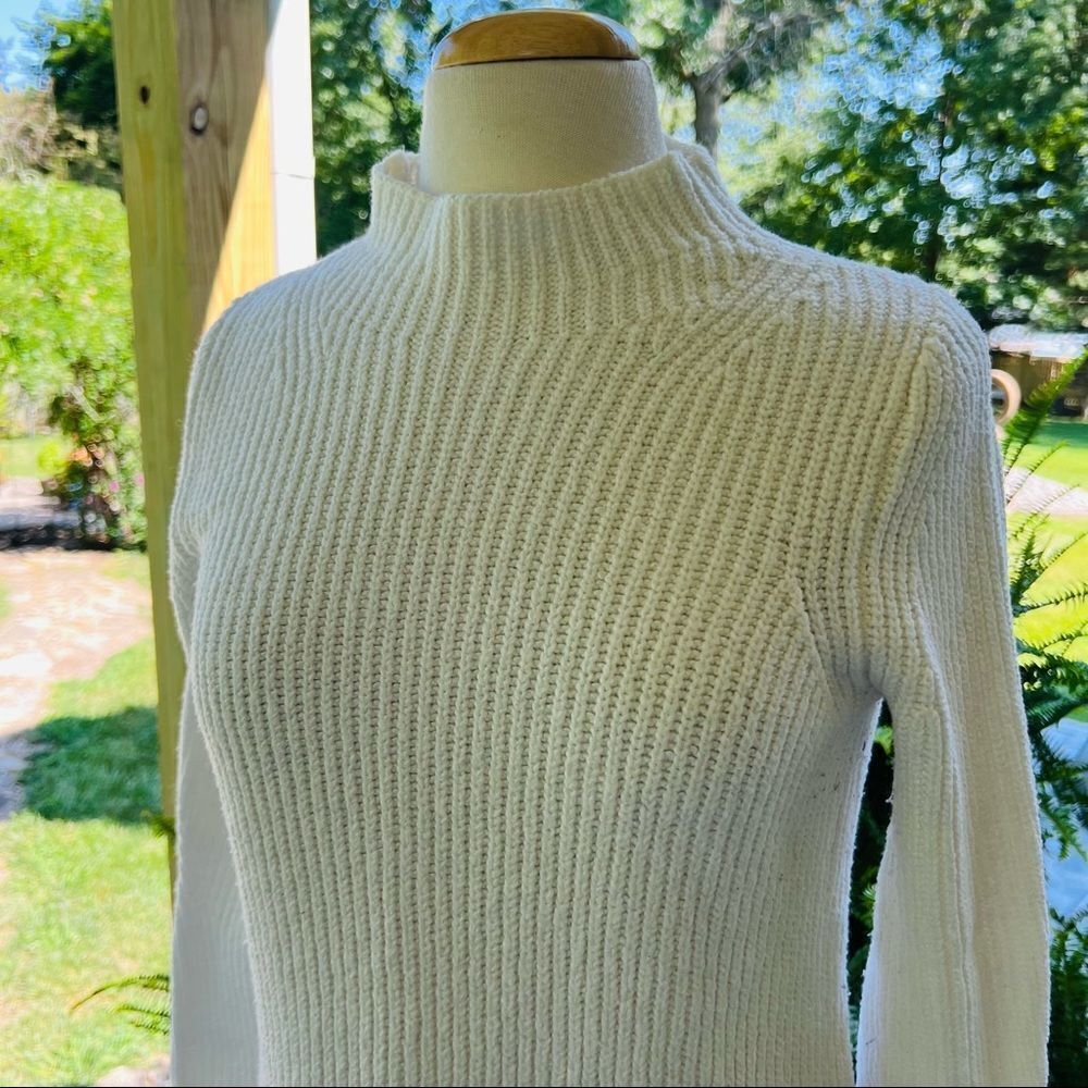 LOFT White Cable Knitsweater Long Sleeve size XS